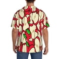thumbnail image 3 of Gukieu red Fruit Print Men's Short-sleeved Shirts, Button-down Pocket Shirts, T-shirts, Beach Vacation Travel Summer Clothing-X-Large, 3 of 5