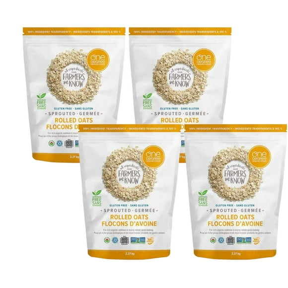 LARGE One Degree Organic Sprouted Rolled Oats Kosher, NON GMO, Vegan 2.27kg/5lbs