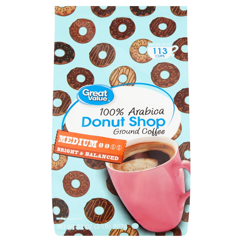 Great Value Donut Shop 100 Arabica Medium Ground Coffee, 32 oz
