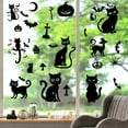 thumbnail image 5 of 8 Sheet Halloween Black Cat Window Decals Decor Self-Adhesive PVC Waterproof Spooky Haunted Bats Web Window Stickers Peel and Stick Wall Sticker for DIY Art Home Living Room Party, 5 of 9