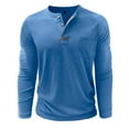 thumbnail image 3 of Mgmyaa Mens Casual Fashion Solid Color Breathable Long Sleeve Round Collar Button Pocket Top, 3 of 5