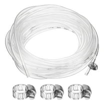 Clear Vinyl Tubing, 0.16" ID. 0.24" OD. 32.81 ft Length Tube, Drain Hose with Clamps, Transparent