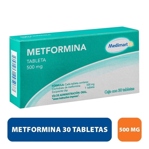Metformina Medimart 500 mg 30 tabletas