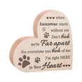 thumbnail image 2 of Placa conmemorativa en forma de corazón para mascotas de madera Patrón de huellas Pérdida de simpatía de mascotas Regalo Duelo Regalos conmemorativos Yuyangstore placa conmemorativa, 2 of 8