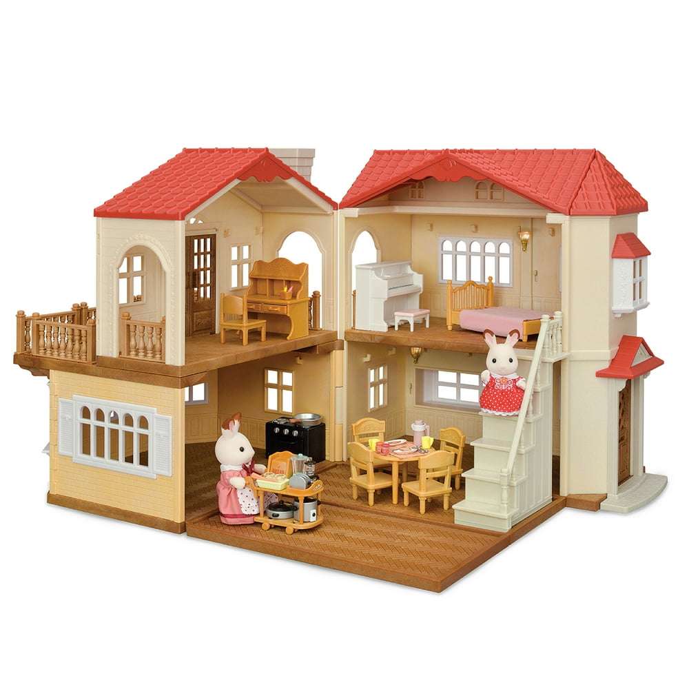 Calico Critters Red Roof Country Home Gift Set, Ready to Play with 2