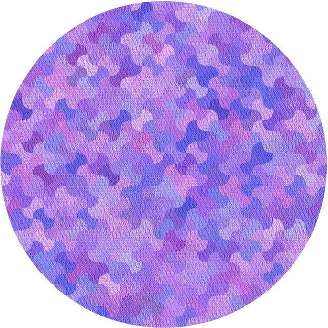 Ahgly Company Machine Washable Indoor Round Transitional Heliotrope Purple Area Rugs, 6' Round