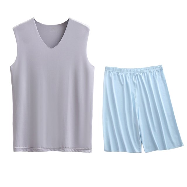 Conjunto Deportivo de los Hombres, Moda Casual de Color Sólido Cuello en V sin Mangas de Elasticidad Superior para el Desgaste Al Aire Libre, Traje Atlético de Humedad