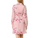 thumbnail image 3 of Vestido de camisa floral con cinturón y botones de solapa para mujer Allegra K XL Rosa, 3 of 8