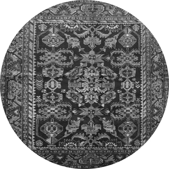 Ahgly Company Indoor Round Persian Gray Traditional Area Rugs, 4' Round