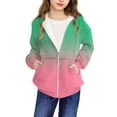 thumbnail image 5 of SERTG Boys and Girls Hooded Jacket Zipper Front Long Sleeve Sporty Casual Outerwear Top for Children 4-12 Years(Green,8 Years), 5 of 8