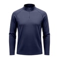 thumbnail image 4 of JIAYUE Men's T Shirt Fashion Long Sleeve Half Zip Collar Solid Color Casual Athletic Tops Loose Fit Breathable Daily Comfortable Wear For Training And Outdoor Playing, 4 of 5