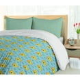 thumbnail image 5 of Ambesonne Yellow Submarine Duvet Cover Sets, Aqua Art Fish, 2-King, Aqua Yellow, 5 of 7