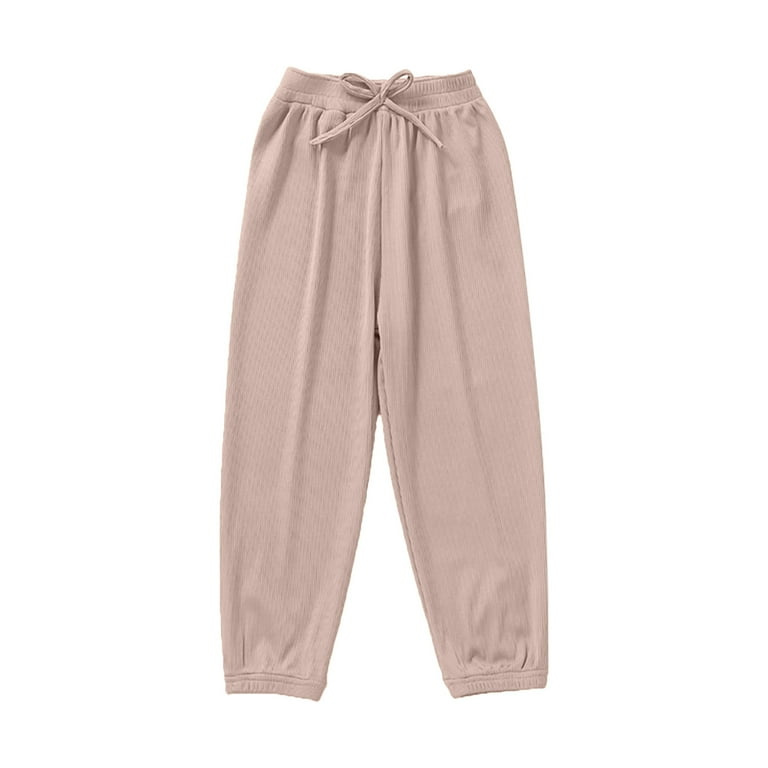 Dadaria Toddler Sweatpants 9Month 5Year Toddler Baby Girls Solid Color Ice Silk Loose Summer Cozy Prevent Mosquito Pants Khaki 90 Toddler