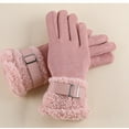thumbnail image 7 of Aueoeo Winter Gloves For Women Touched Screen Gloves Fashion Warm Fleece Lined Gloves With Straps Thermal Full Finger Bike Gloves Pink, 7 of 7