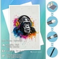 thumbnail image 2 of Funny Banksy Monkey Canvas Wall Art Graffiti Pop Art Poster Thinking Gorilla Listening to Music with Headphone Prints for Teen Boys Bedroom Living Room Playroom Decor 16x24in Unframed, 2 of 4