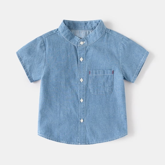 Boys Casual Short Sleeve Solid Color Tee Shirt Comfortable Blend Top for Toddlers Short Sleeve Shirt for Boys Tees Kids Tshirts Clothes Summer Tops T-Shirt