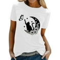 thumbnail image 1 of LUOGENLI T-shirts pour Femme pour Femmes Femmes Printemps Été Chats Imprimés Manches Courtes Col Rond T-Shirt Haut T-shirts pour Femmes T-shirts Graphiques T-shirts d'Été Vêtements d'Été T-shirts pour Femmes T-shirts Graphiques Vêtements d'Été Blanc TTG, 1 of 5