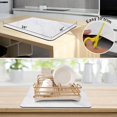 thumbnail image 6 of 23.5x15.5in Dish Drying Mat for Kitchen Counter, Absorbent Hide Stain Rubber Backed Coffee Mat, Easy Clean, Eco-friendly, Heat-resistant, Large Kitchen Drying Mat, White Marble, 6 of 6