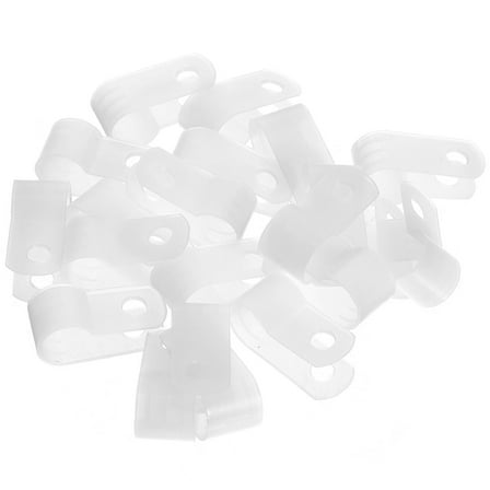 OUNONA  1000 Pcs Fixed Clip Buckle Wire Hooks for Cables Rope Lights Outdoor White