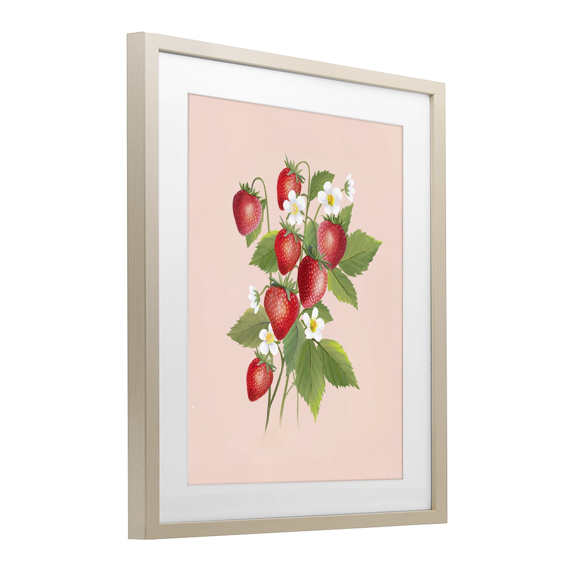Stupell Industries Cottage Garden Strawberries Birch Framed Print Under Glass, design by Diane Neukirch