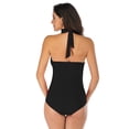 thumbnail image 5 of HAIVIDO One Piece Swimsuits with Ruching M Black Bathing Suit for Women, 5 of 5