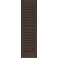 thumbnail image 5 of 12"W x 77"H Americraft Two Equal Louver Exterior Real Wood Shutters (Per Pair), Raisin Brown, 5 of 10