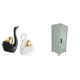 thumbnail image 1 of estatua de cisne,Estatuas y figuritas de cisne de cerámica modernas Esculturas,Contenedor de almacenamiento,Mini armario organizador de cosméticos de escritorio,Caja de almacenamiento de, 1 of 8