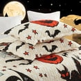 thumbnail image 6 of Twin/Full Size Halloween Themed Quilt Bedspread Set - Pumpkins, Black Cats, Bats, and Haunted Houses Pattern for Winter, 6 of 10