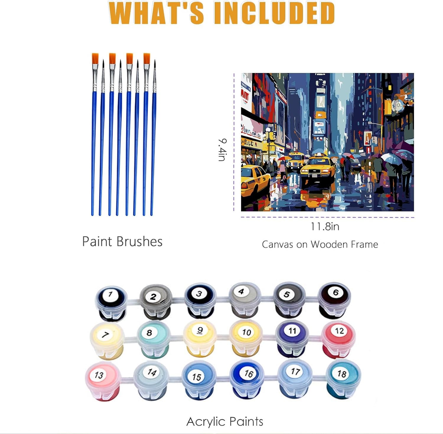 Qoosea Paint by Numbers Kit for Adults with Framed Canvas, Paint by Number Arts Crafts Kits with Painting Brushes, Acrylic Paint, Home Decor Wall Decor 11.8 * 9.4 inch