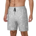 thumbnail image 2 of Balery Silver Glitter Mens Swim Trunks Swim Shorts for Men Quick Dry Inseam Beach Shorts with Compression Liner Pocket-Small, 2 of 9