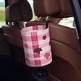 thumbnail image 5 of Round Car Trash Can 7×5.9in Waterproof, Durable, Not Easy To Fade, Easy To Install And Disassemble To Prevent Interior Pollution Plaid Fall Camo Pink_1, 5 of 7