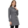 thumbnail image 1 of Abrigo Largo De Invierno Con Cuello Peter Pan Para Mujer Azul Profundo S, 1 of 5