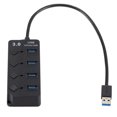 thumbnail image 4 of Worallymy 4 puertos USB 3.0 Splitter 1-drag-4 Estación de adaptador USB de transmisión de alta velocidad con interruptor de encendido / apagado Worallymy JD735808929, 4 of 5