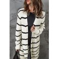 thumbnail image 3 of ABPHQTO Cárdigan Largo Estampado Rayas Beige Mujer, 3 of 5