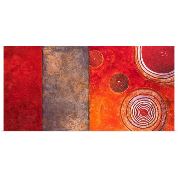 Great BIG Canvas | Rolled Lanie Loreth Poster Print entitled Red Spirals I