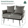 thumbnail image 3 of Costway Modern Loveseat Sofa Upholstered Dutch Velvet Couch with Woven Back & Arms Grey, 3 of 10