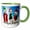 Green/White, variant on 3drose, Three Dalmatian Dogs in the Snow for a Merry and Bright Christmas., 15oz Mug