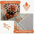 thumbnail image 4 of Boho Kitchen Mats for Floor 3 PCS, Non-Slip Kitchen Rug Sets, Waterproof Mats for Kitchen Floor, Farmhouse Washable Runner Rugs for Hallway Laundry Holiday Sink Decor (Orange,20"x59"+20"x48"+20"x32"), 4 of 7
