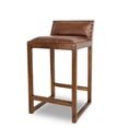 thumbnail image 4 of Home Square 2 Piece Mid Century Modern Leather Counter Stool Set in Cognac Tan, 4 of 10