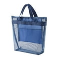 thumbnail image 2 of PRINxy Mesh Shower Bag Travel Storage Bag Portable Beach Bag Cosmetic Organizer Handbag Mesh Travel Shower Caddy Tote Bag for Gym, Swim, Bathrooms Blue, 2 of 8