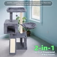 thumbnail image 4 of TWDEPART 3-Level 35" Cat Tree with Cat Condo & Hammock, Gray, 4 of 7