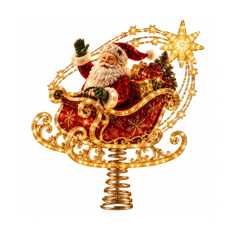 2D Christmas Tree Topper Collection,Indoor Home Topper Decor,Santa ...