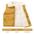 thumbnail image 2 of Chaleco acolchado cálido con capucha para niñas y niños, ropa de abrigo con forro de franela suave y aislante (amarillo y beige), 2 of 5