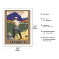 thumbnail image 2 of Tasmania - Australia - Mountain Lake Fly Fishing - Vintage Travel Poster by John Vickery c.1933 - Fine Art Matte Paper Print (Unframed) 20x26in, 2 of 4