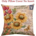 thumbnail image 7 of Set of 4 Sunflower Outdoor Decorative Throw pillow covers 18x18 Inch ,Vintage Sunflower Linen Square Cushion，for Living Room Couch and Bed, 7 of 7