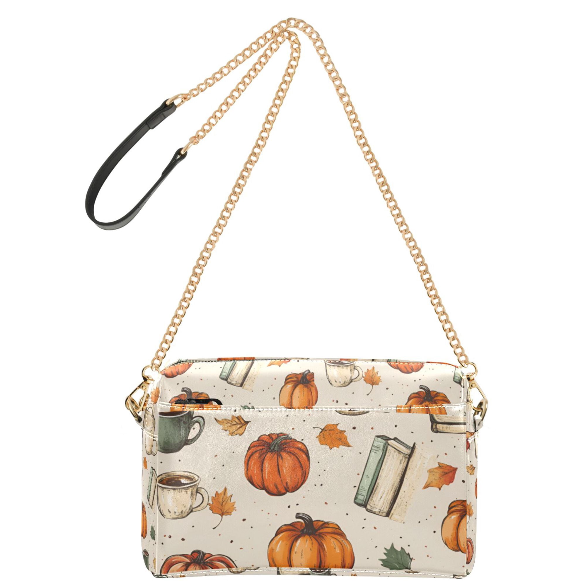 FORMRS Women Crossbody Purse with Chain Strap Vegan Leather Shoulder Handbag, Beige Fall Coffee