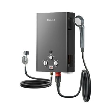 Portable Water Heater 18L Outdoor Tankless Water Heater Instant Gas Propane Hot Water Heater with Handle for RV Camping Trips Cabins Barns