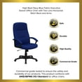 BizChair High Back Navy Blue Fabric Executive Swivel Office Chair with Two Line Horizontal