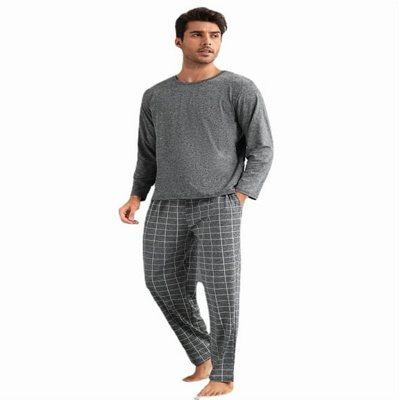 New men's long-sleeved long pants casual comfortable home wear set that can be worn outside
