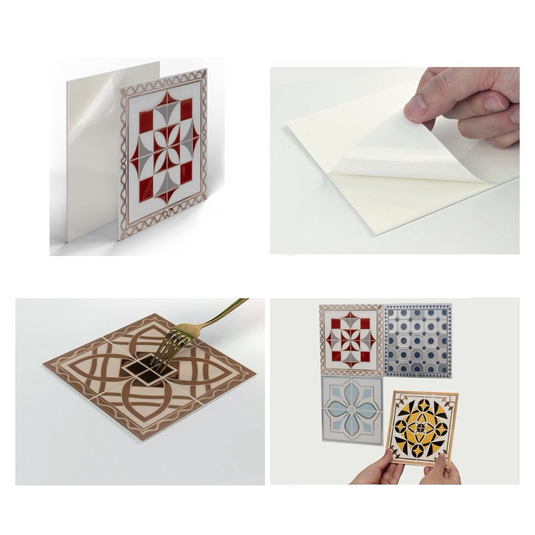 12 Pcs Foaming Board Vinyl Tiles Stickers Wall Decals 5.91" x 5.91" Waterproof Peel and Stick Backsplash Living Room DIY Decor Sticker